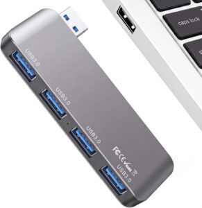Portable USB Hub 4 Ports USB 3.0 Splitter for Laptop Extender | One-hand Operation & Device Protection,Plug and Play,cordless integrated design,5Gbps High Speed Transfer