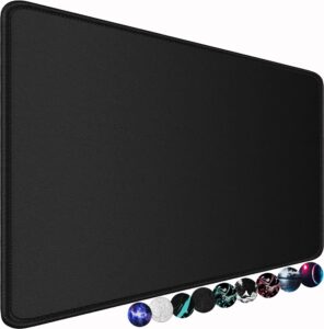 Large Gaming Mouse Pad, 31.5x15.7 in Large Desk Computer Keyboard Mouse Mat | Gaming MousePad, Water Resist Non-Slip Mousepad Rubber Base Long XXL Large Extended Mat for Work & Gaming, Office Home, Black